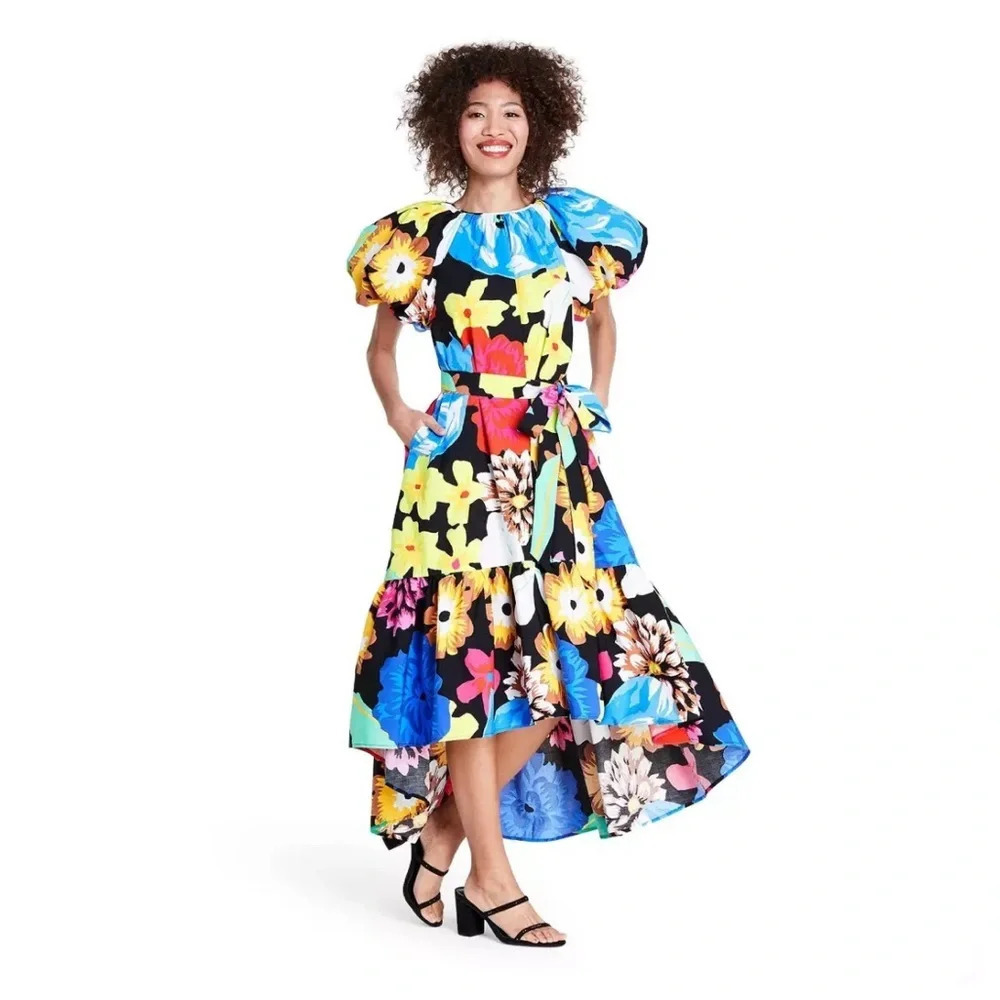 Christopher John Rogers Floral High Low Dress